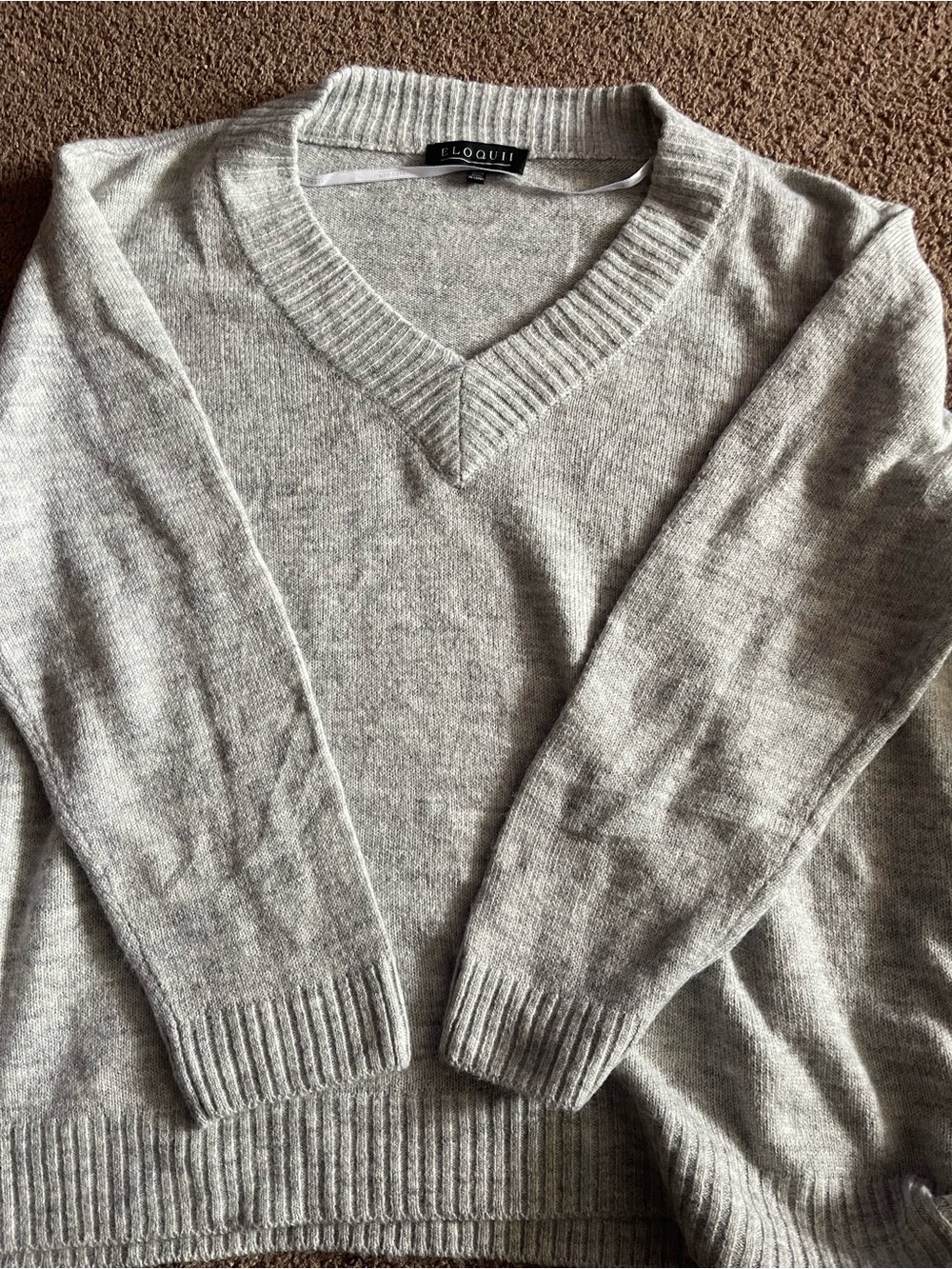 NWOT Eloquii Women's Light Gray Knit Sweater super soft 18/20
